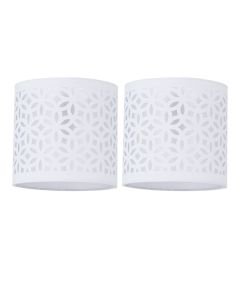 Set of 2 White Laser Cut 15.5cm Table Lamp Shades