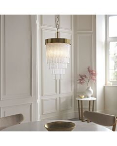 Endon Lighting - Anistoria - 115345 - Aged Brass Clear Glass Ceiling Pendant Light