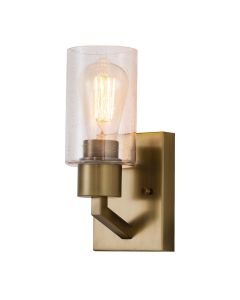 Kichler Lighting - Deryn - KL-DERYN1-NBR - Natural Brass Clear Seeded Glass Wall Light