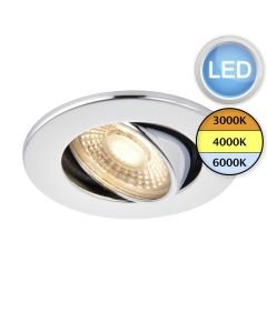 Saxby Lighting - ShieldECO - 108297 - LED Chrome Recessed Fire Rated Ceiling Downlight