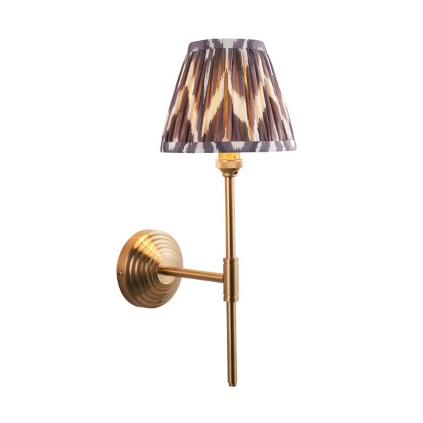 Endon Lighting - Obelisk T Bar & Zigzag 16cm - 115689 - Aged Brass Grey Wall Light