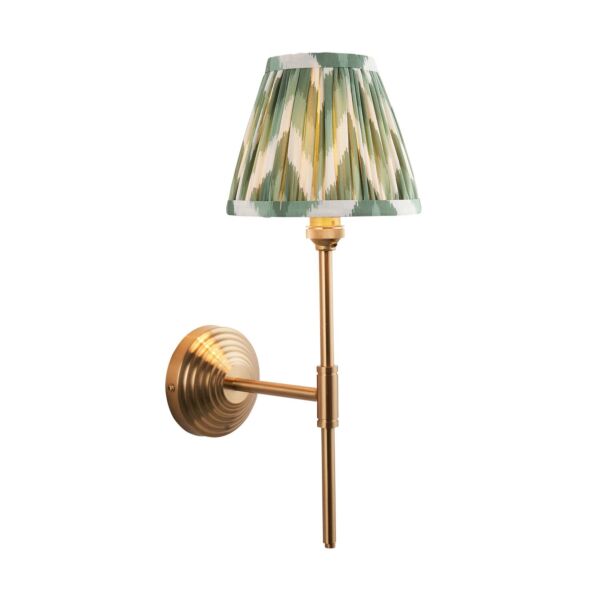 Endon Lighting - Obelisk T Bar & Zigzag 16cm - 115696 - Aged Brass Green Wall Light