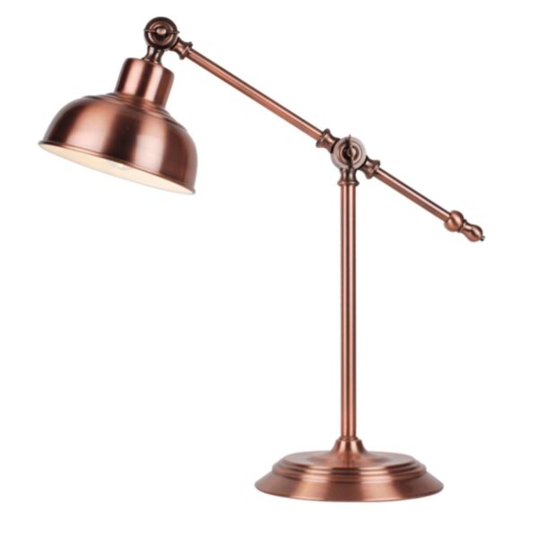 Antique Brushed Copper Lever Arm Table Lamp