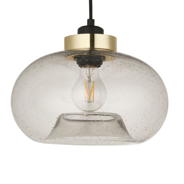 Fusia - Glass Easy Fit Pendant Light Shade with Gold Detail