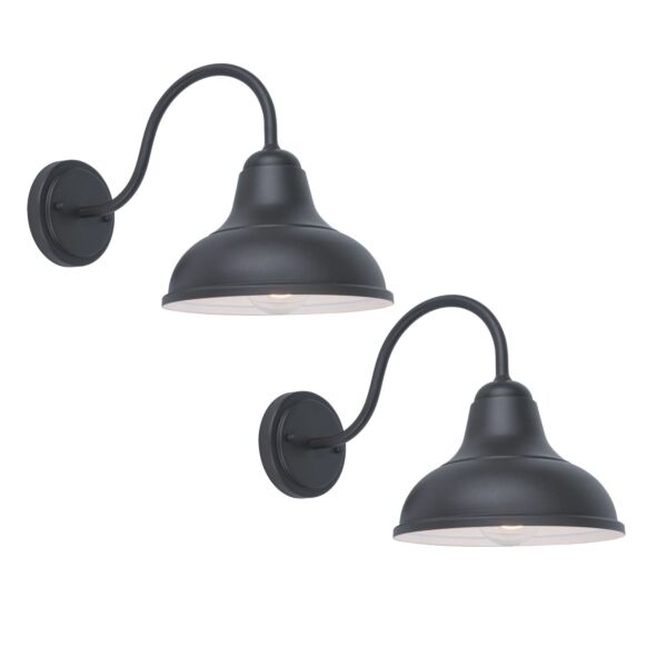 Set of 2 Detroit - Black Outdoor Wall Lights
