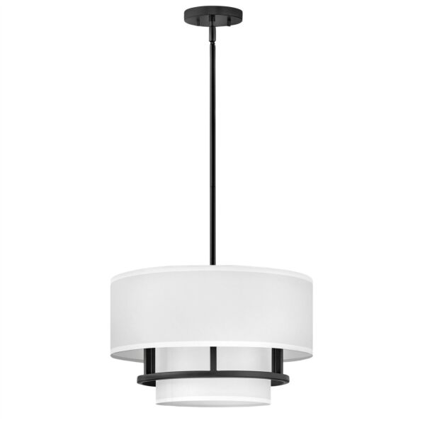 Hinkley Lighting - Graham - HK-GRAHAM-M-BK - Black 3 Light Flush Ceiling Light