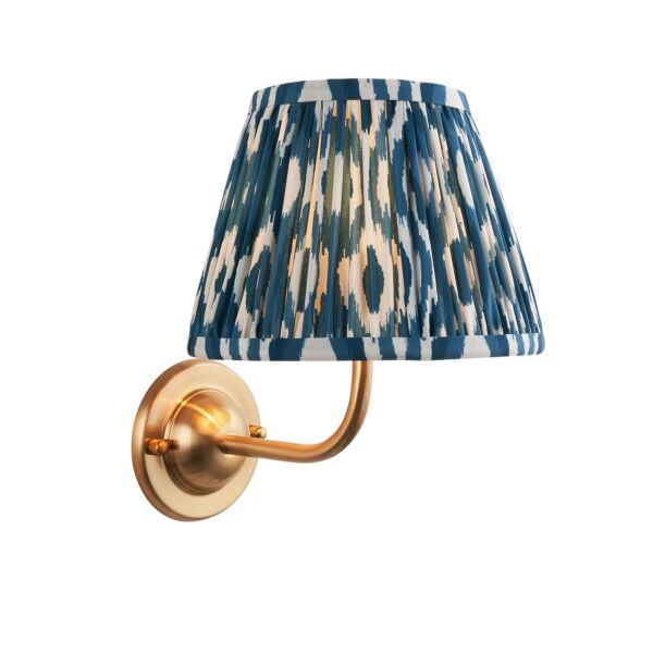 Endon Lighting - Dome Arc & Ikat 20cm - 115963 - Aged Brass Blue Wall Light