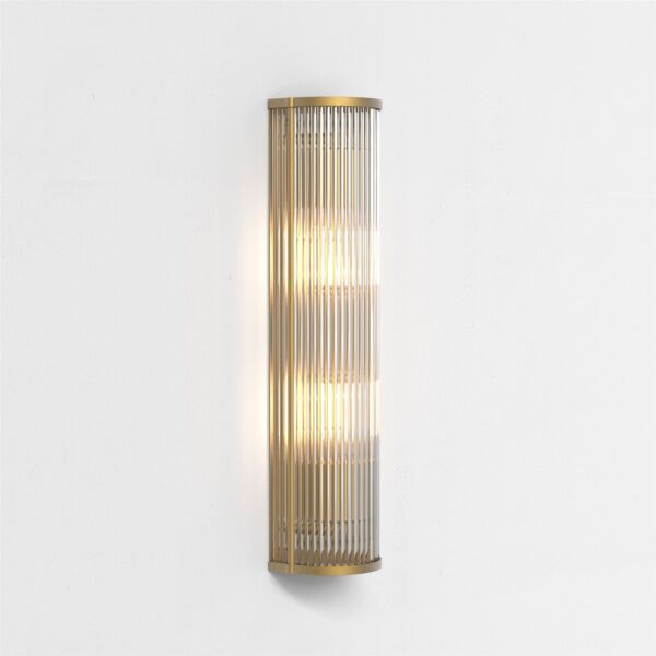 Astro Lighting - Avignon - 1427004 - Antique Brass Clear Ribbed Glass 2 Light Wall Washer Light