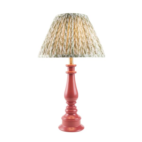Endon Lighting - Myrtle & Leaf 30cm - 114897 - Pink Warm Brass Green Table Lamp With Shade