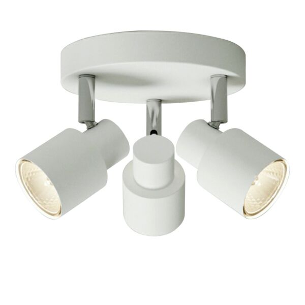 Irwin - White 3 Light IP44 Bathroom Round Spotlight Plate