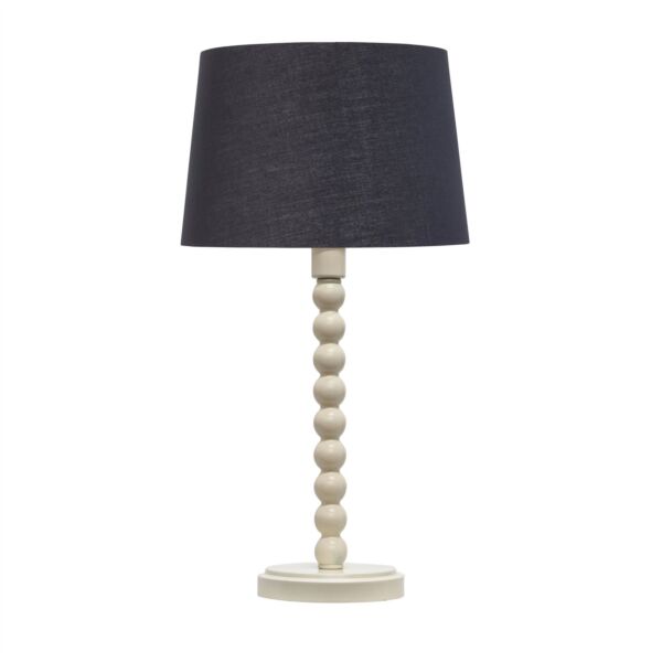 Bobbin - Ivory Lamp with Black & Gold Shade