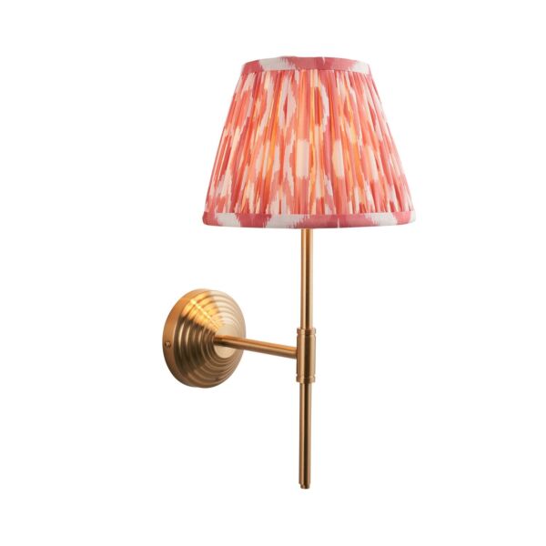 Endon Lighting - Obelisk T Bar & Ikat 20cm - 116014 - Aged Brass Pink Wall Light