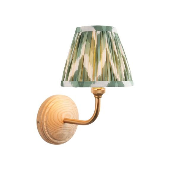 Endon Lighting - Wood Arc & Zigzag 16cm - 115814 - Ash Wood Green Wall Light