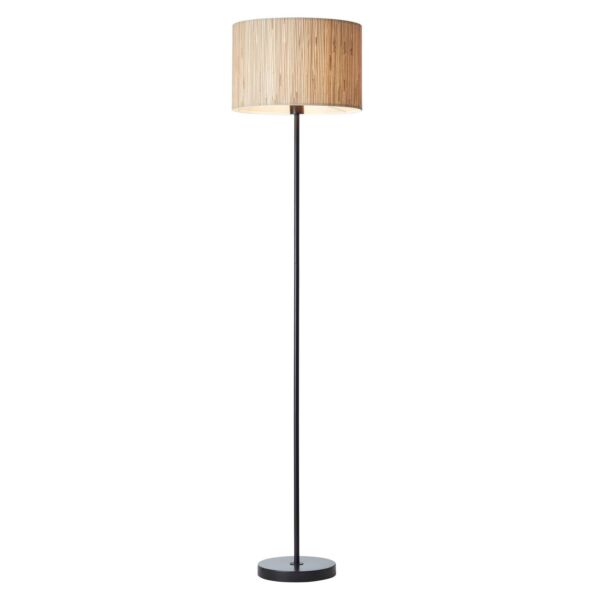 Endon Lighting - Longshore - 101694 - Natural Seagrass Black Floor Lamp