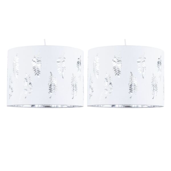 Set of 2 Fern - White Cut Out 25cm Pendant Lightshades