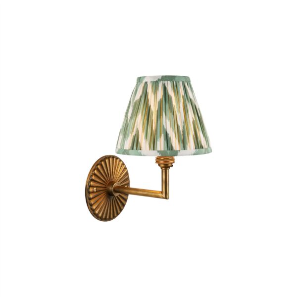 Endon Lighting - Dahlia - 115324 - Antique Brass Green Wall Light