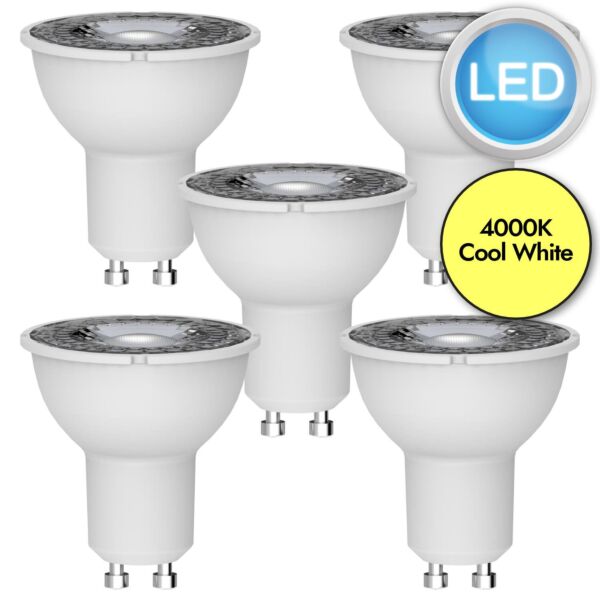 5 x 4.2W LED GU10 Light Bulbs - Cool White