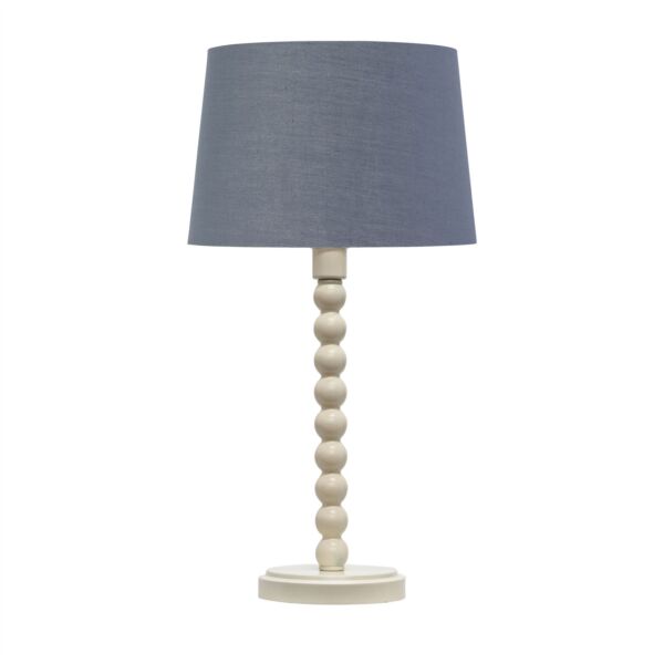 Bobbin - Ivory Lamp with Dark Grey & Gold Shade