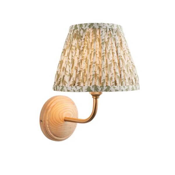 Endon Lighting - Wood Arc & Leaf 20cm - 116090 - Ash Wood Green Wall Light