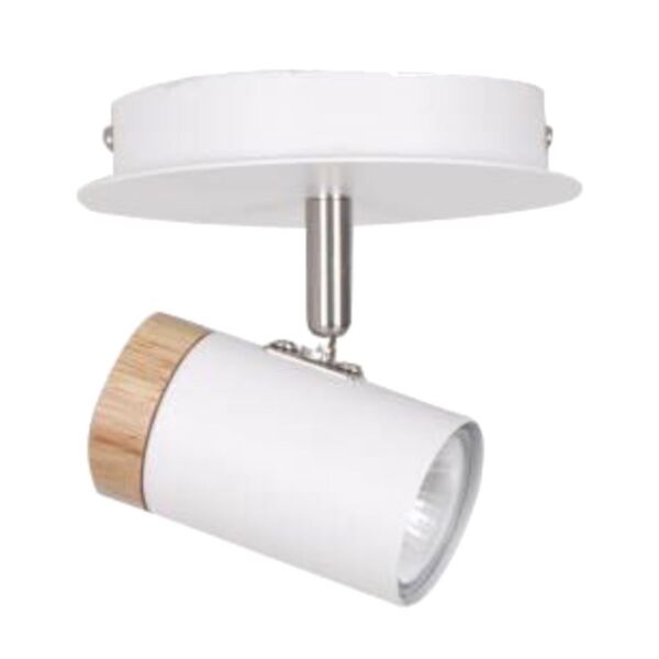 Stratton - White with Wood Detail Single Spotlight