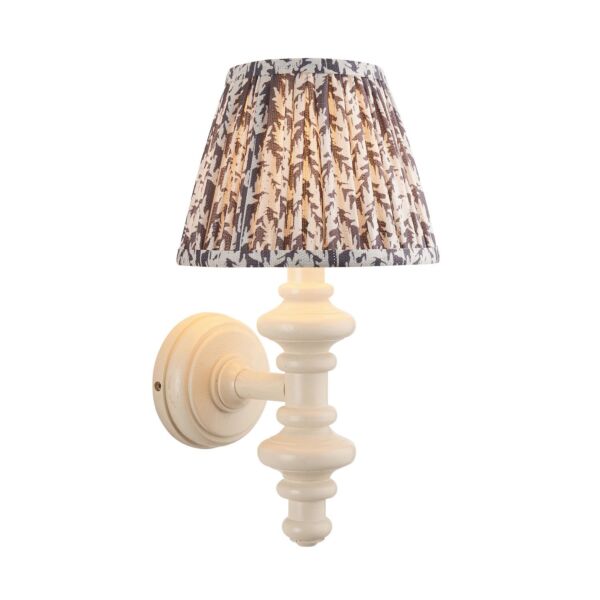 Endon Lighting - Carnaby & Leaf 20cm - 114434 - White Grey Wall Light