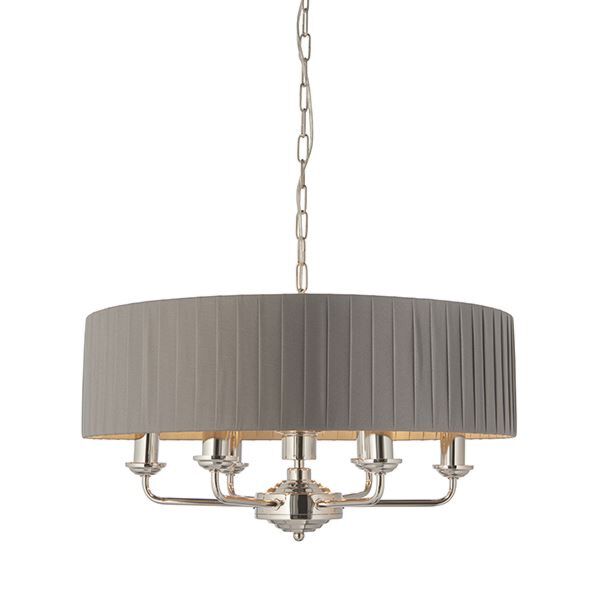 Endon Lighting - Highclere - 94397 - Nickel Charcoal 6 Light Ceiling Pendant Light