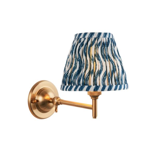 Endon Lighting - Dome Fold & Ripple 16cm - 115638 - Aged Brass Blue Wall Light