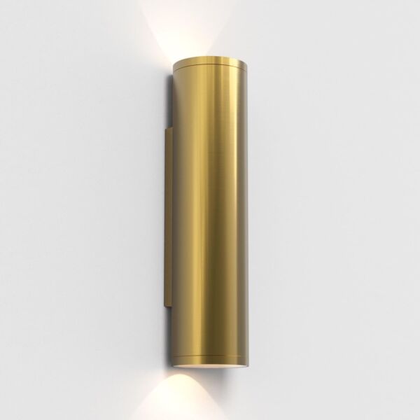 Astro Lighting - Ava - 1428021 - Brushed Brass Clear Glass 2 Light IP44 Outdoor Wall Washer Light