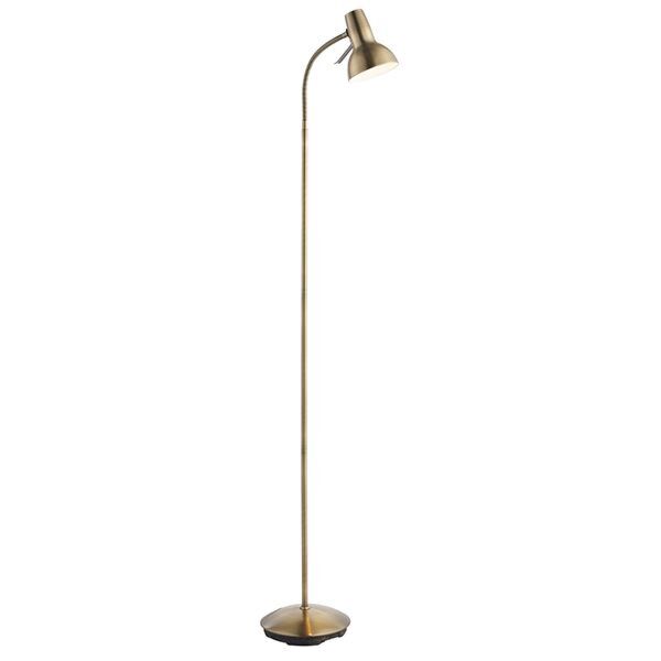 Endon Lighting - Amalfi - 76605 - Antique Brass White Floor Reading Lamp