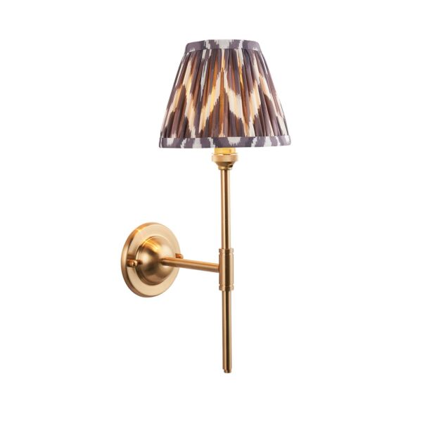 Endon Lighting - Dome T Bar & Zigzag 16cm - 115607 - Aged Brass Grey Wall Light