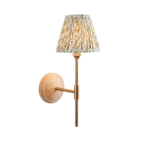 Endon Lighting - Wood T Bar & Leaf 16cm - 115825 - Ash Wood Green Wall Light
