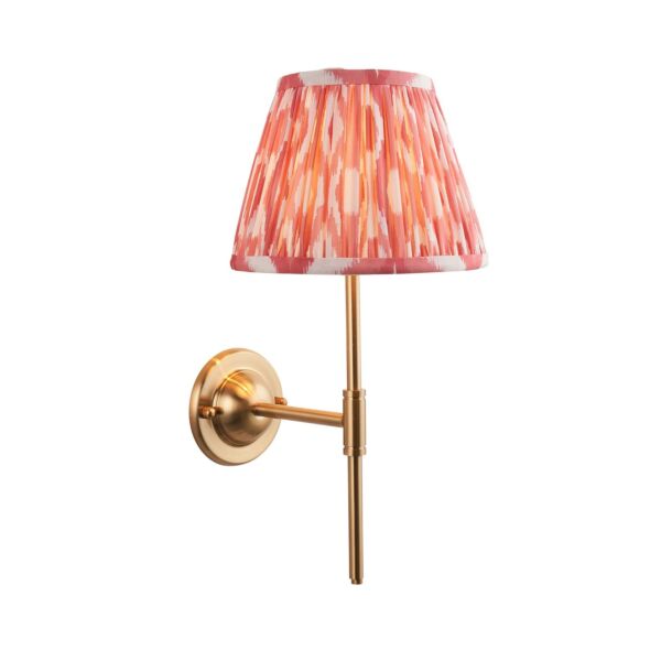 Endon Lighting - Dome T Bar & Ikat 20cm - 115969 - Aged Brass Pink Wall Light