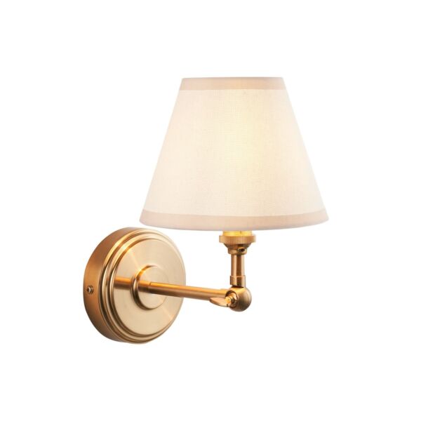 Endon Lighting - Step Wing & Ivy 16cm - 115787 - Aged Brass Vintage White Wall Light