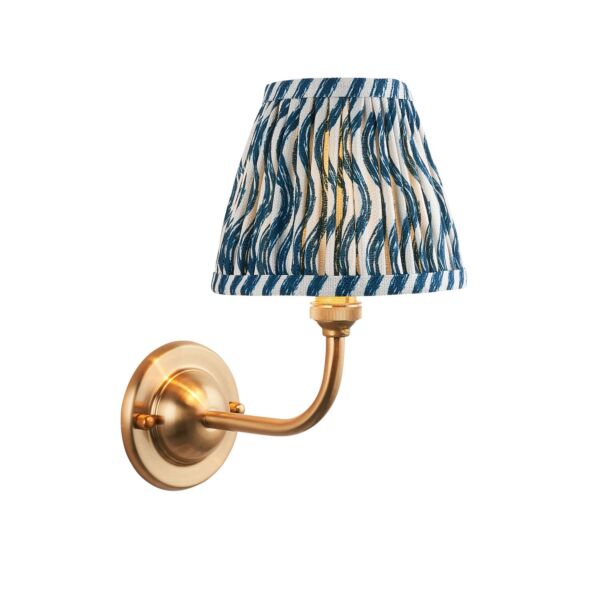 Endon Lighting - Dome Arc & Ripple 16cm - 115587 - Aged Brass Blue Wall Light