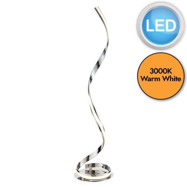 Endon Lighting - Aria - 76395 - LED Chrome White Floor Lamp