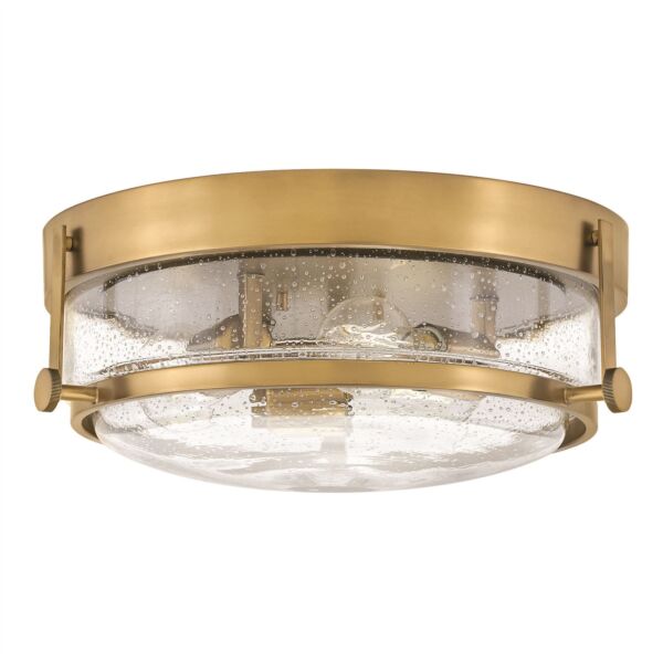 Hinkley Lighting - Harper - HK-HARPER-F-HB-CS - Heritage Brass Clear Seeded Glass 3 Light Flush Ceiling Light