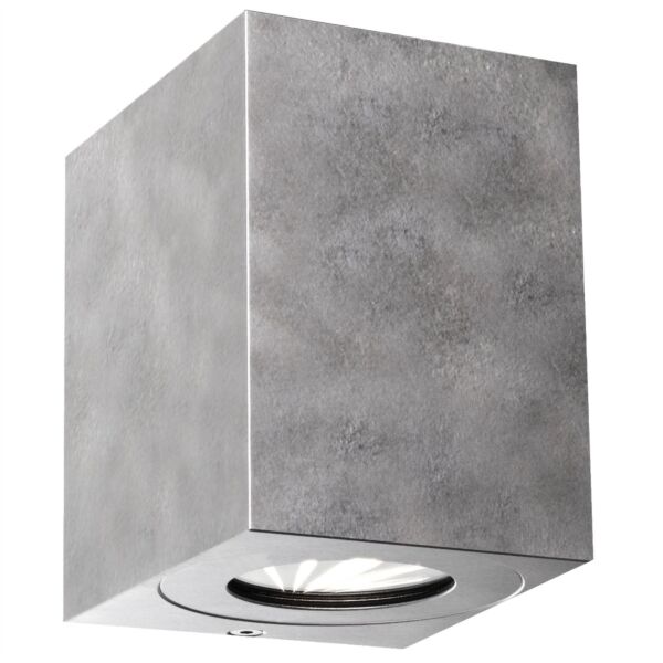 Nordlux - Canto Kubi 2 - 49711031 - LED Galvanized Steel Clear Glass 2 Light IP44 Outdoor Wall Washer Light