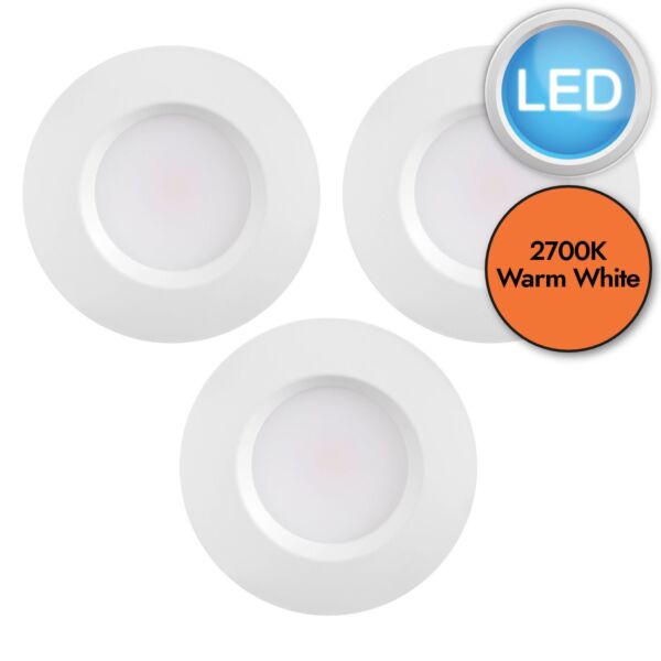Nordlux - Set of 3 Dorado 3-Kit Dim - 49410101 - LED White 3 Light IP65 Bathroom Recessed Ceiling Downlights