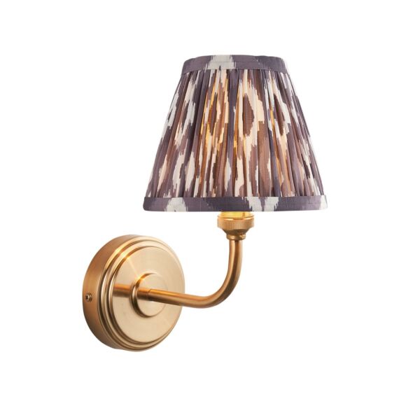 Endon Lighting - Step Arc & Ikat 16cm - 115752 - Aged Brass Grey Wall Light