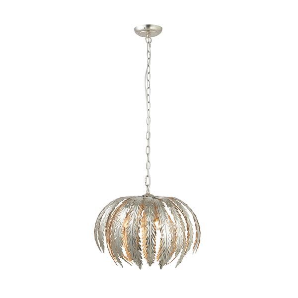 Endon Lighting - Delphine - 76678 - Silver Leaf 3 Light Ceiling Pendant Light