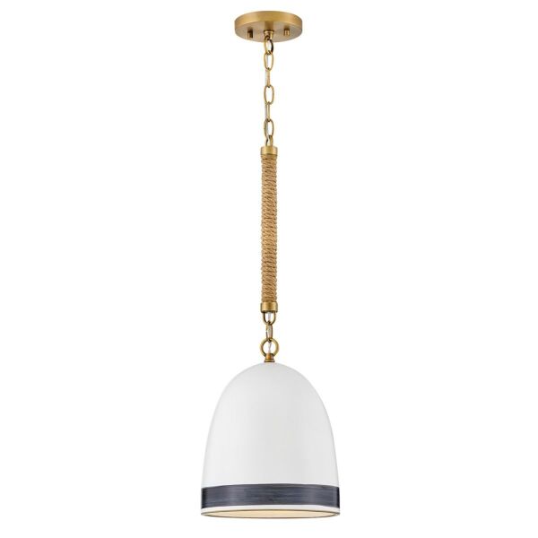 Hinkley Lighting - Nash - HK-NASH-P-HB - Heritage Brass White Ceiling Pendant Light