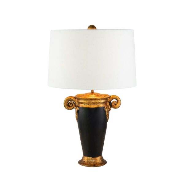 Flambeau Lighting - Gallier - FB-GALLIER-TL - Black Resin Gold White Table Lamp With Shade