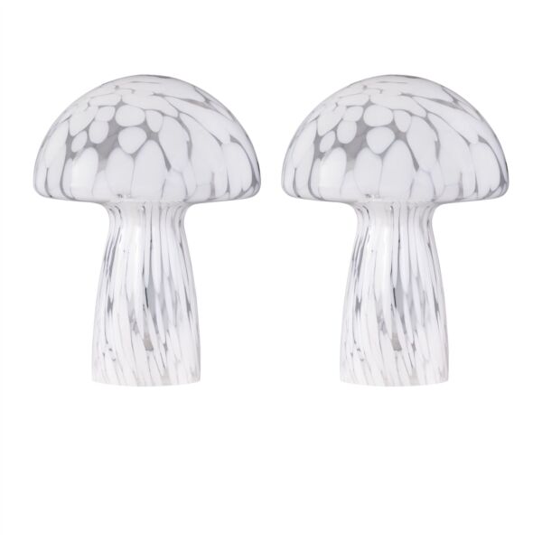 Set of 2 Confetti - White Glass Table Lamps