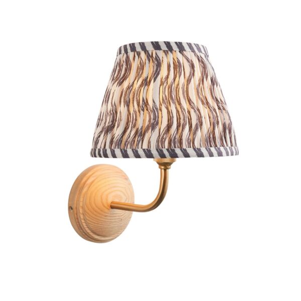 Endon Lighting - Wood Arc & Ripple 20cm - 116093 - Ash Wood Grey Wall Light
