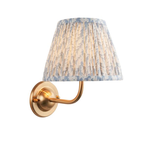 Endon Lighting - Dome Arc & Leaf 20cm - 115956 - Aged Brass Blue Wall Light