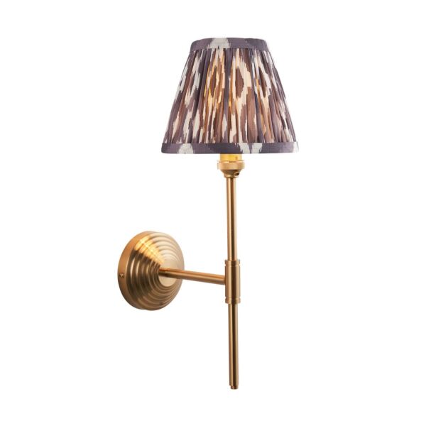 Endon Lighting - Obelisk T Bar & Ikat 16cm - 115698 - Aged Brass Grey Wall Light