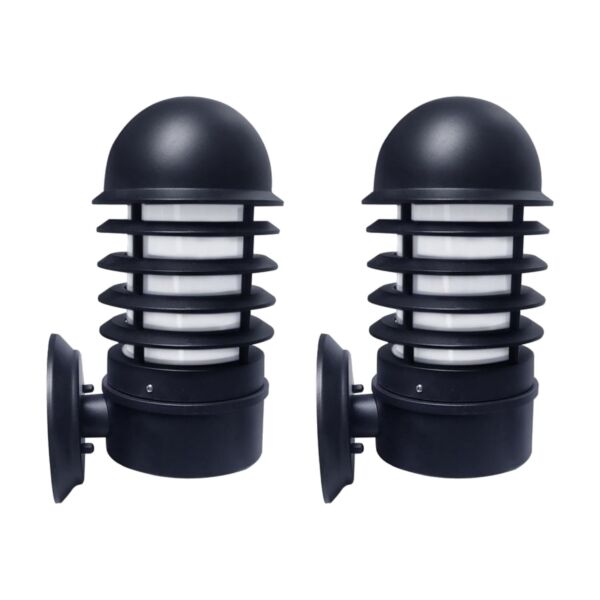 Set of 2 Mason - Black Louvred Outdoor Wall Lights