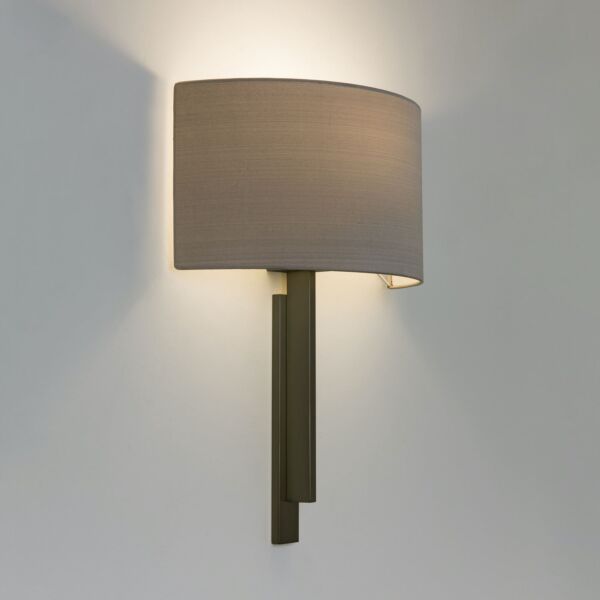 Astro Lighting - Tate 1334007 & 5026003 - Bronze Wall Light with Oyster Shade