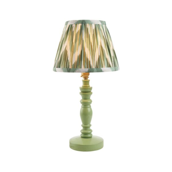 Endon Lighting - Bibury & Zigzag 20cm - 115941 - Green Aged Brass Table Lamp With Shade