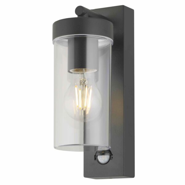 Hadron - Black Motion Sensor Outdoor Wall Light